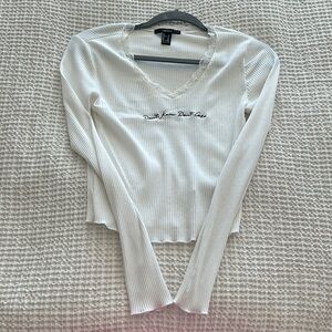 Forever 21 long sleeve white top size medium